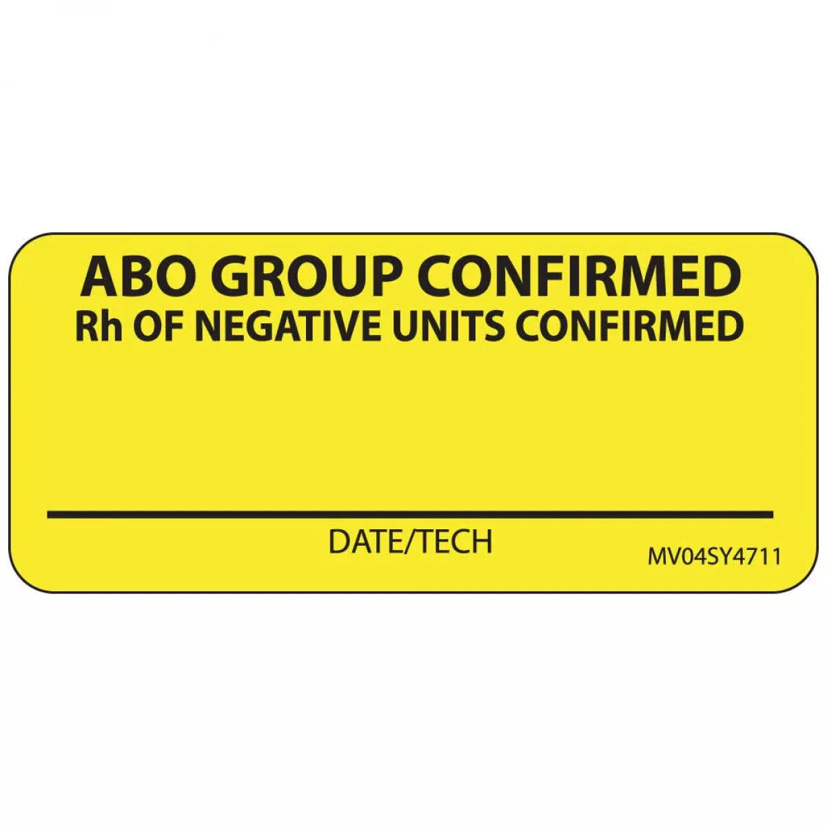 Label Paper Permanent Abo Group Confirmed 1" Core 2 1/4" X 1 Yellow 420 Per Roll