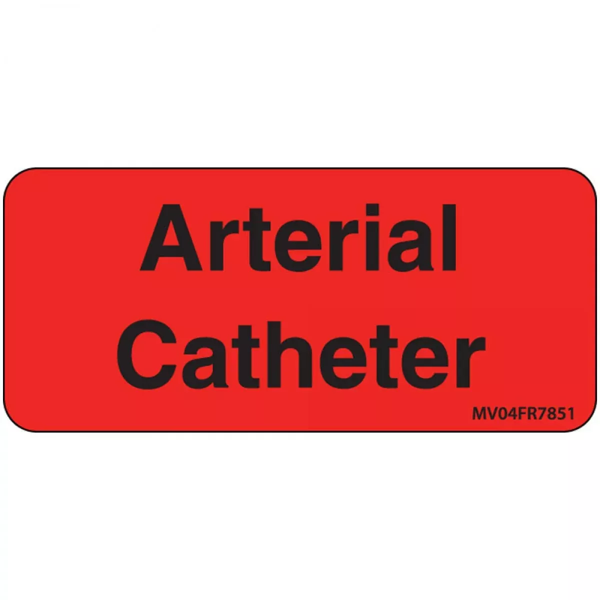 Label Paper Permanent Arterial Catheter 1" Core 2 1/4" X 1 Fl. Red 420 Per Roll