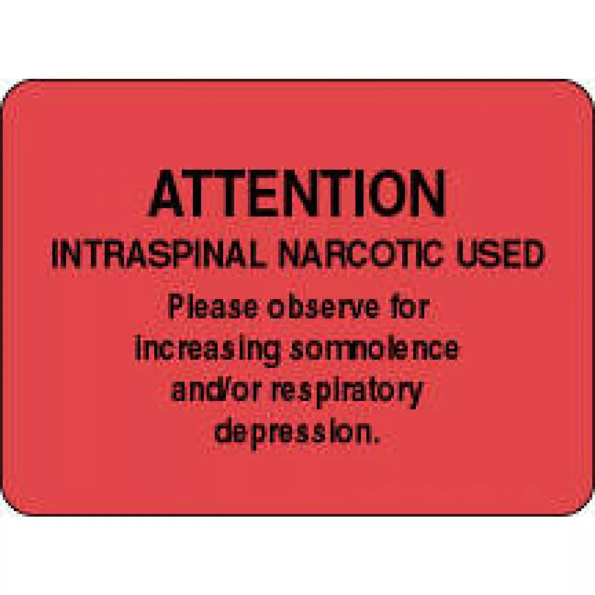 Label Paper Permanent Attention Intraspinal 2 3/8" X 1 3/4" Fl. Red 1000 Per Roll