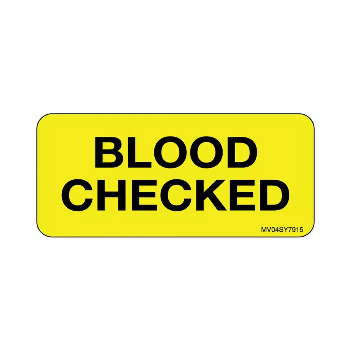 Label Paper Permanent Blood Checked 1" Core 2 1/4" X 1 Yellow 420 Per Roll