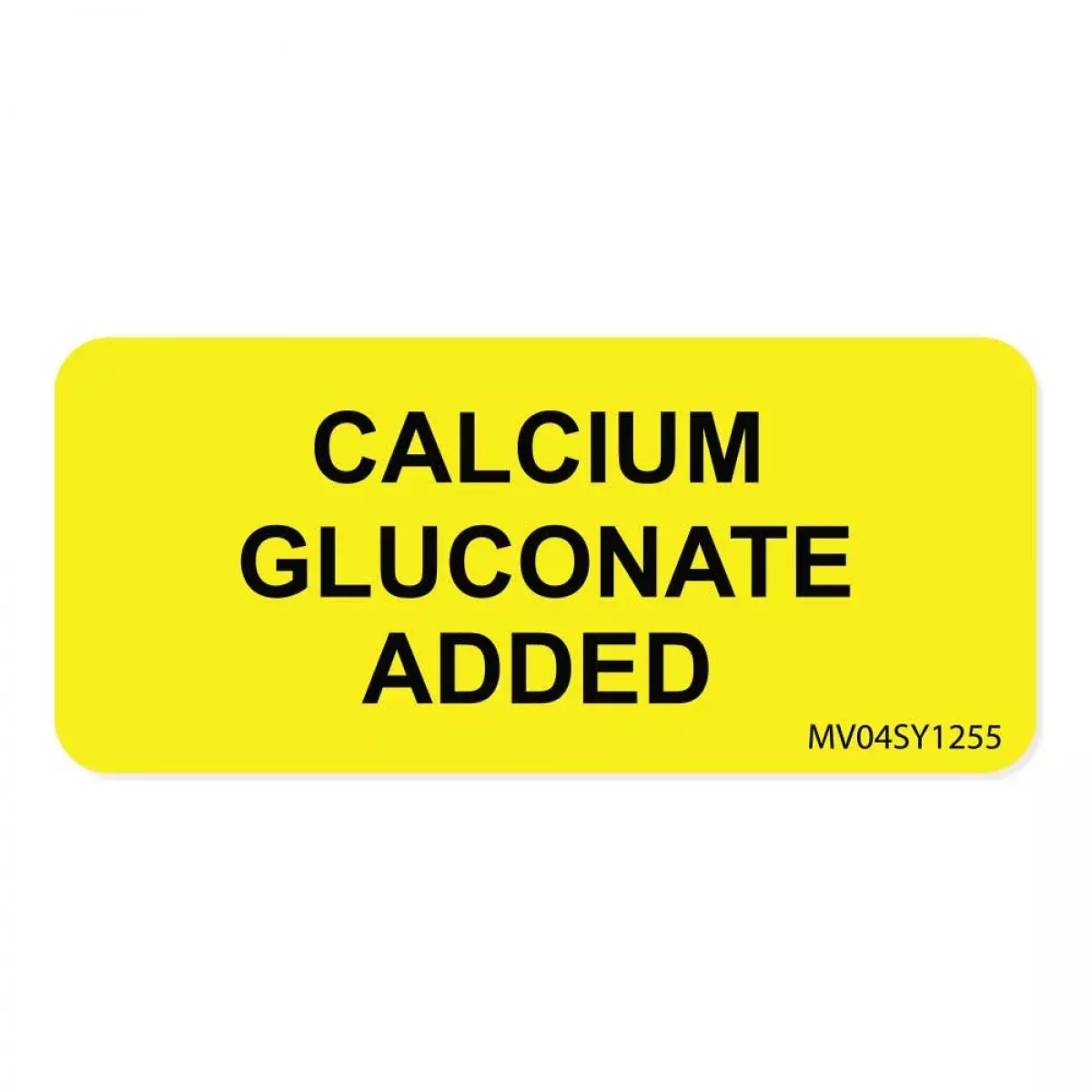 Label Paper Permanent Calcium Gluconate 1" Core 2 1/4" X 1 Yellow 420 Per Roll