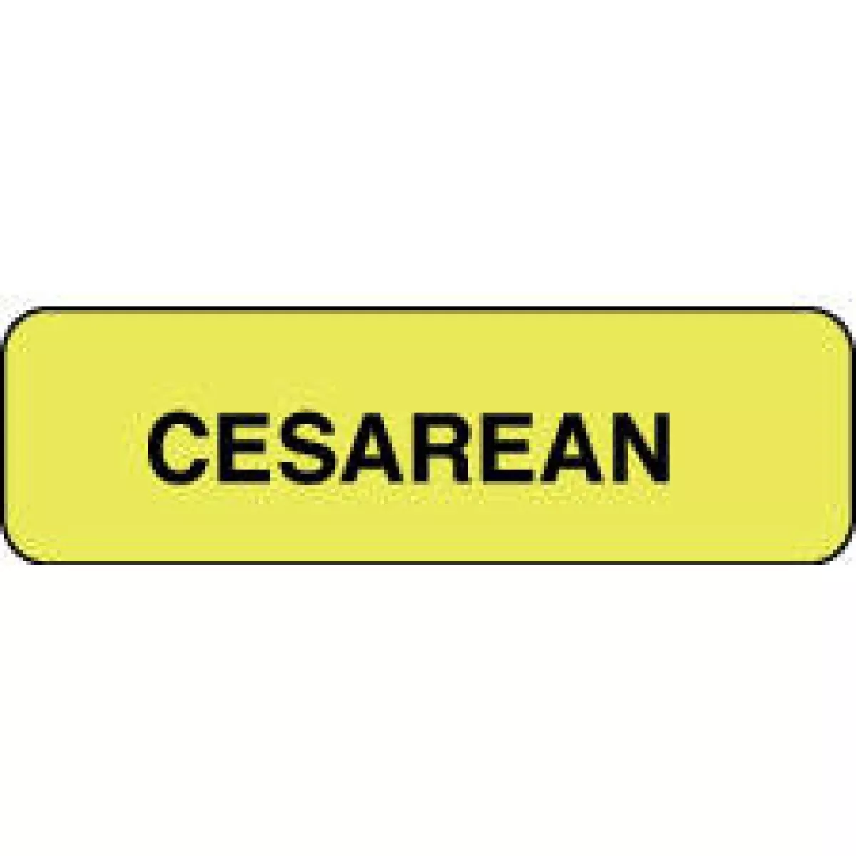 Label Paper Permanent Cesarean 1 1/4" X 3/8" Fl. Yellow 1000 Per Roll