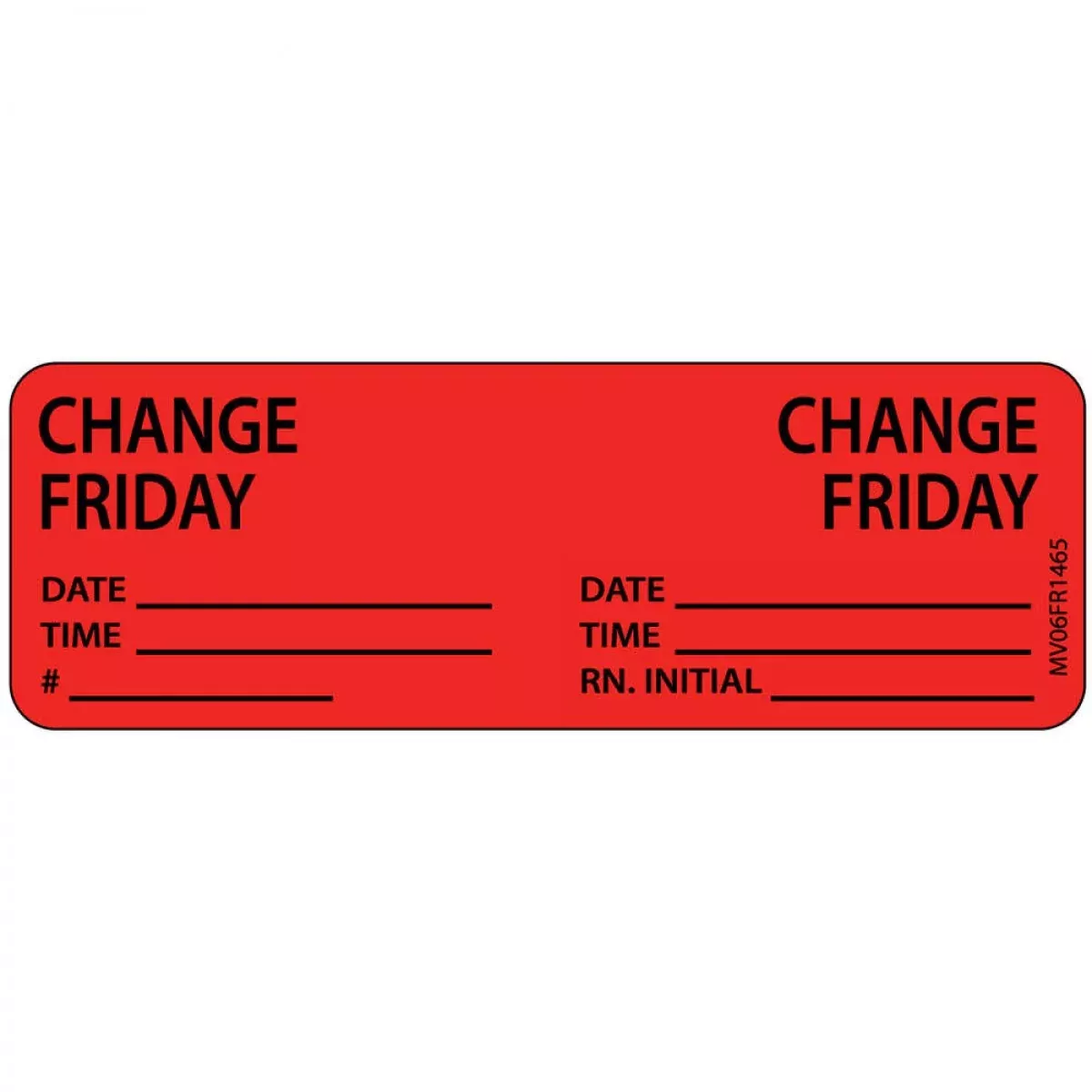 Label Paper Permanent Change Change Friday 1" Core 2 15/16" X 1 Fl. Red 333 Per Roll