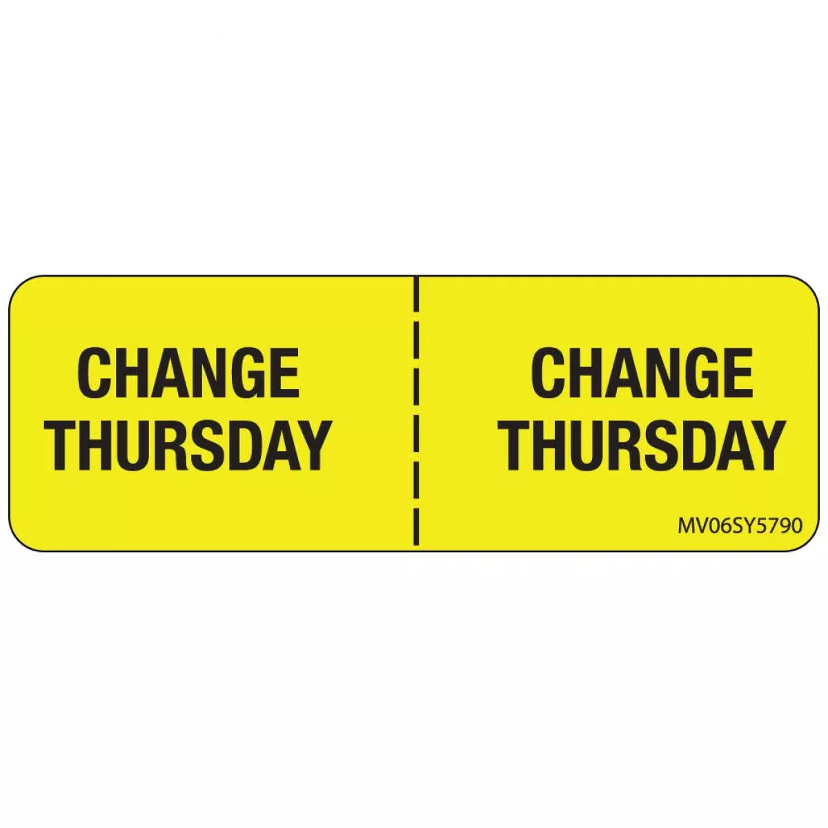 Label Paper Permanent Change Thursday 1" Core 2 15/16" X 1 Yellow 333 Per Roll