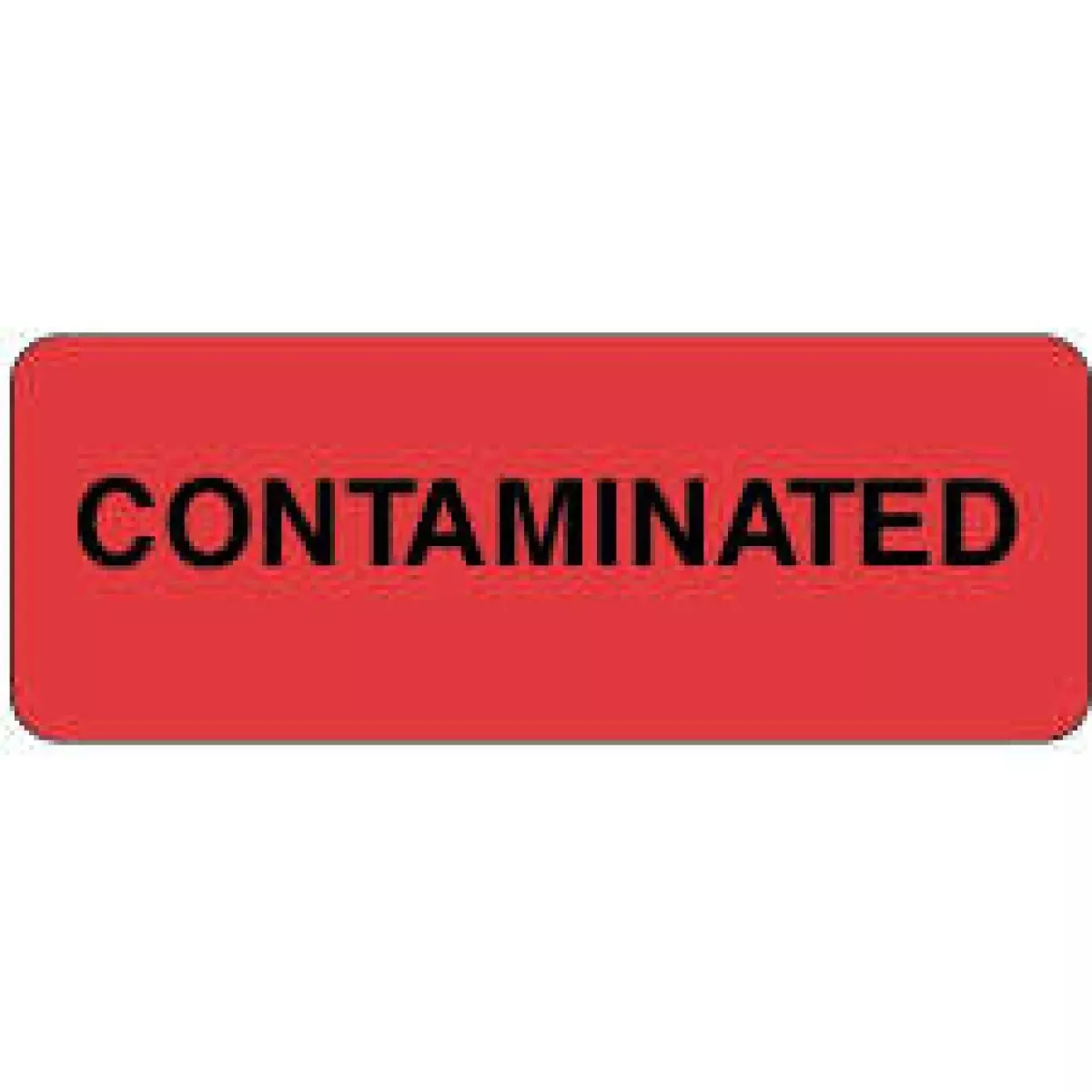 Label Paper Permanent Contaminated 3" X 1 1/8" Fl. Red 1000 Per Roll