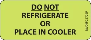 Label Paper Permanent Do Not Refrigerate 1" Core 2 1/4" X 1 Fl. Chartreuse 420 Per Roll