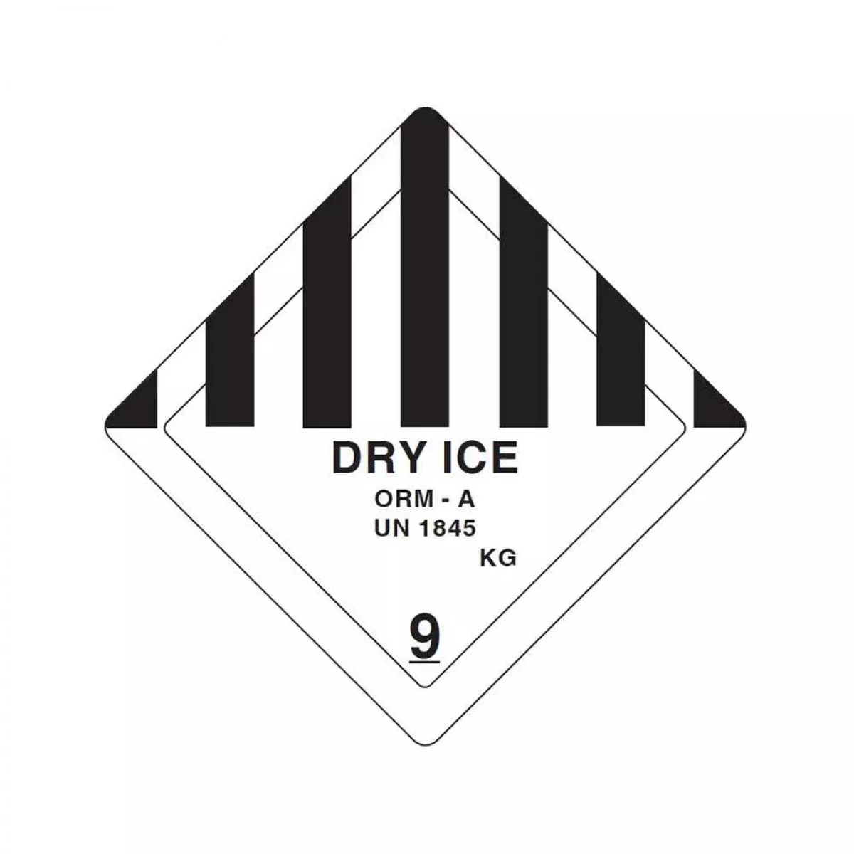 Label Paper Permanent Dry Ice Orm - A 3" Core 4" X 4 White And Black 250 Per Roll