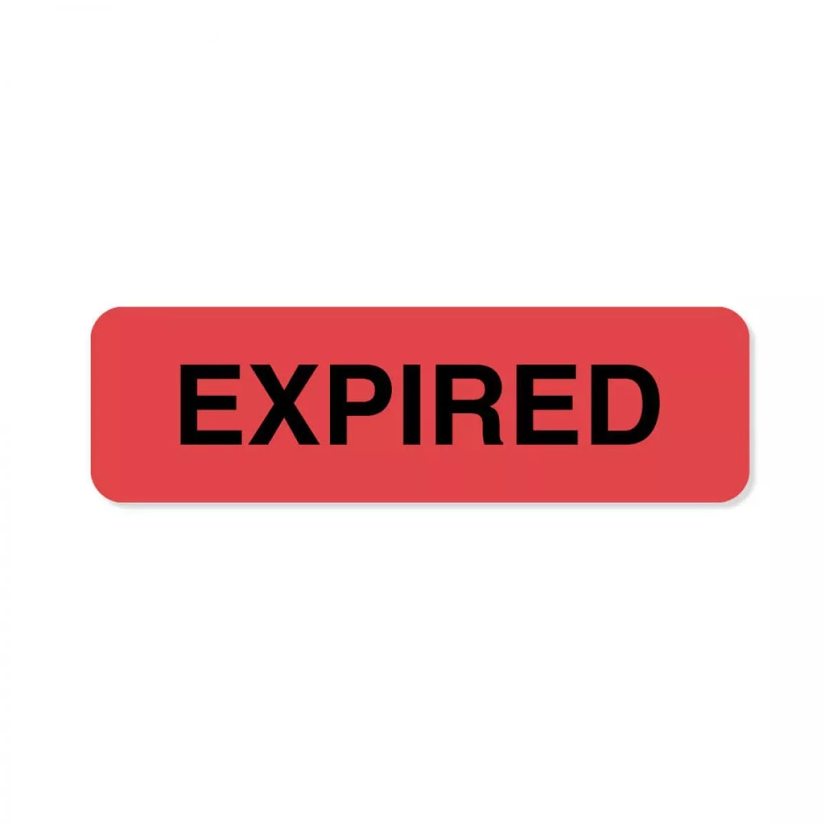 Label Paper Permanent Expired 1 1/4" X 3/8" Fl. Red 1000 Per Roll