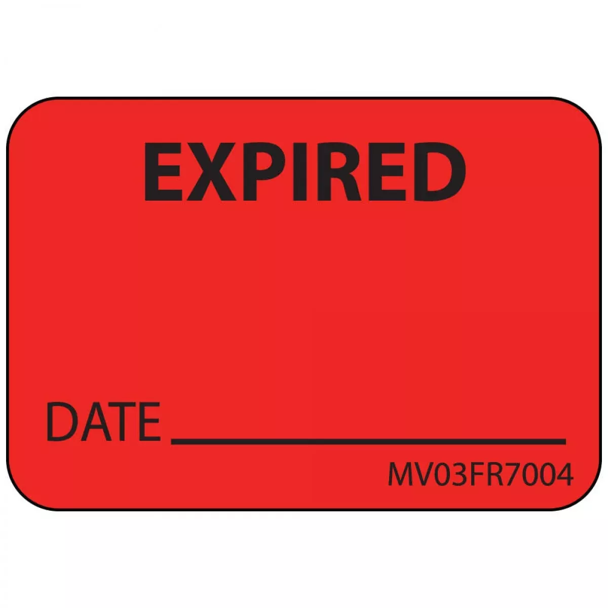 Label Paper Permanent Expired Date 1" Core 1 7/16" X 1 Fl. Red 666 Per Roll