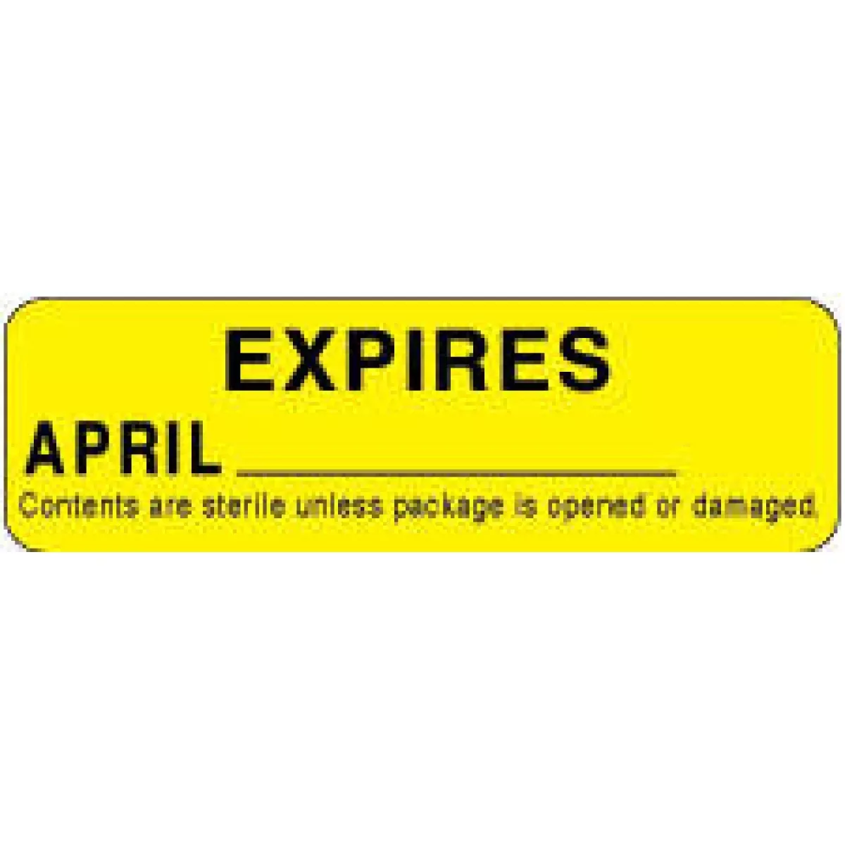 Label Paper Permanent Expires April 2 7/8" X 7/8" Yellow 1000 Per Roll