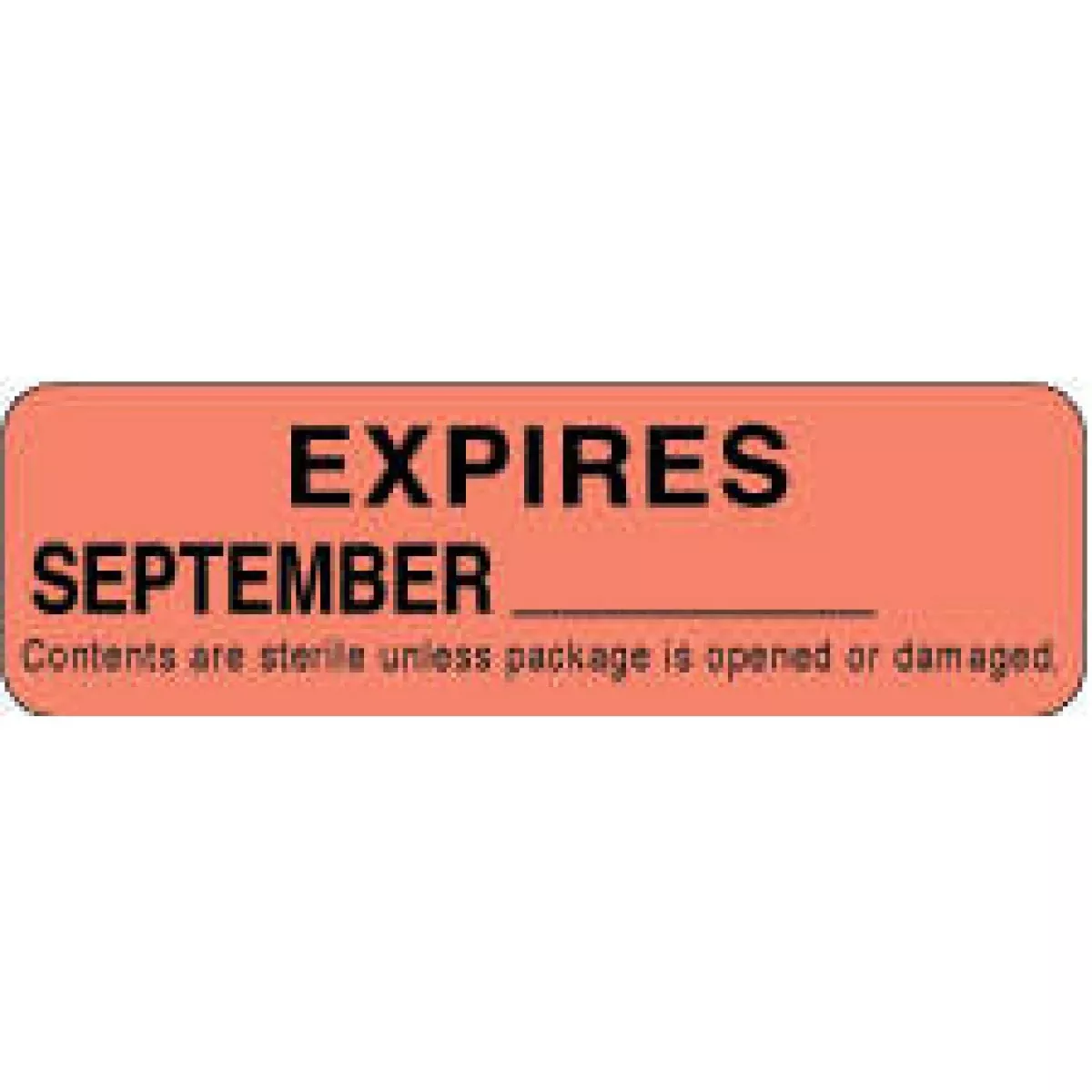 Label Paper Permanent Expires September 2 7/8" X 7/8" Pink 1000 Per Roll