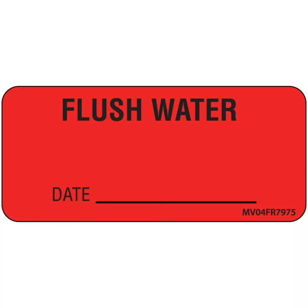 Label Paper Permanent Flush Water 1" Core 2 1/4" X 1 Fl. Red 420 Per Roll