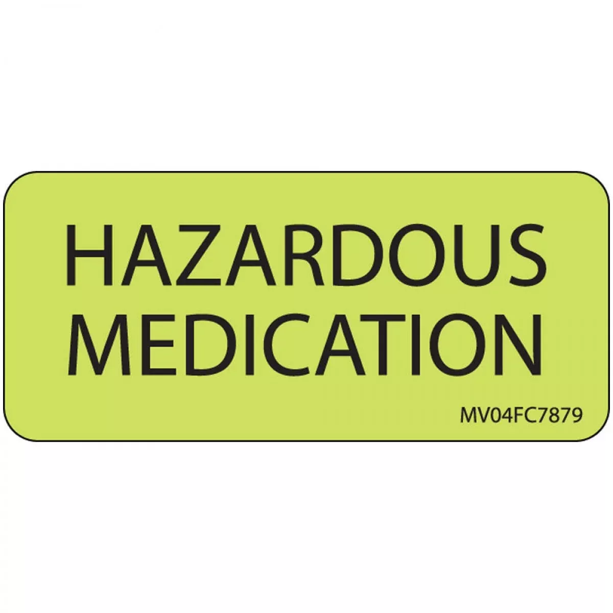 Label Paper Permanent Hazardous 1" Core 2 1/4" X 1 Fl. Chartreuse 420 Per Roll