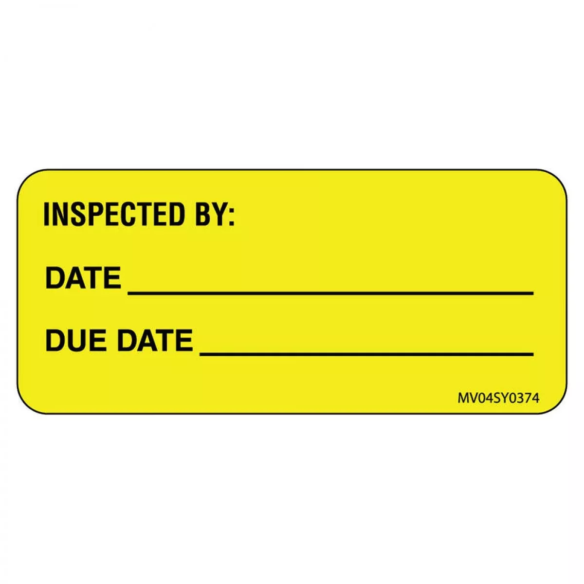 Label Paper Permanent Inspected By: 1" Core 2 1/4" X 1 Yellow 420 Per Roll