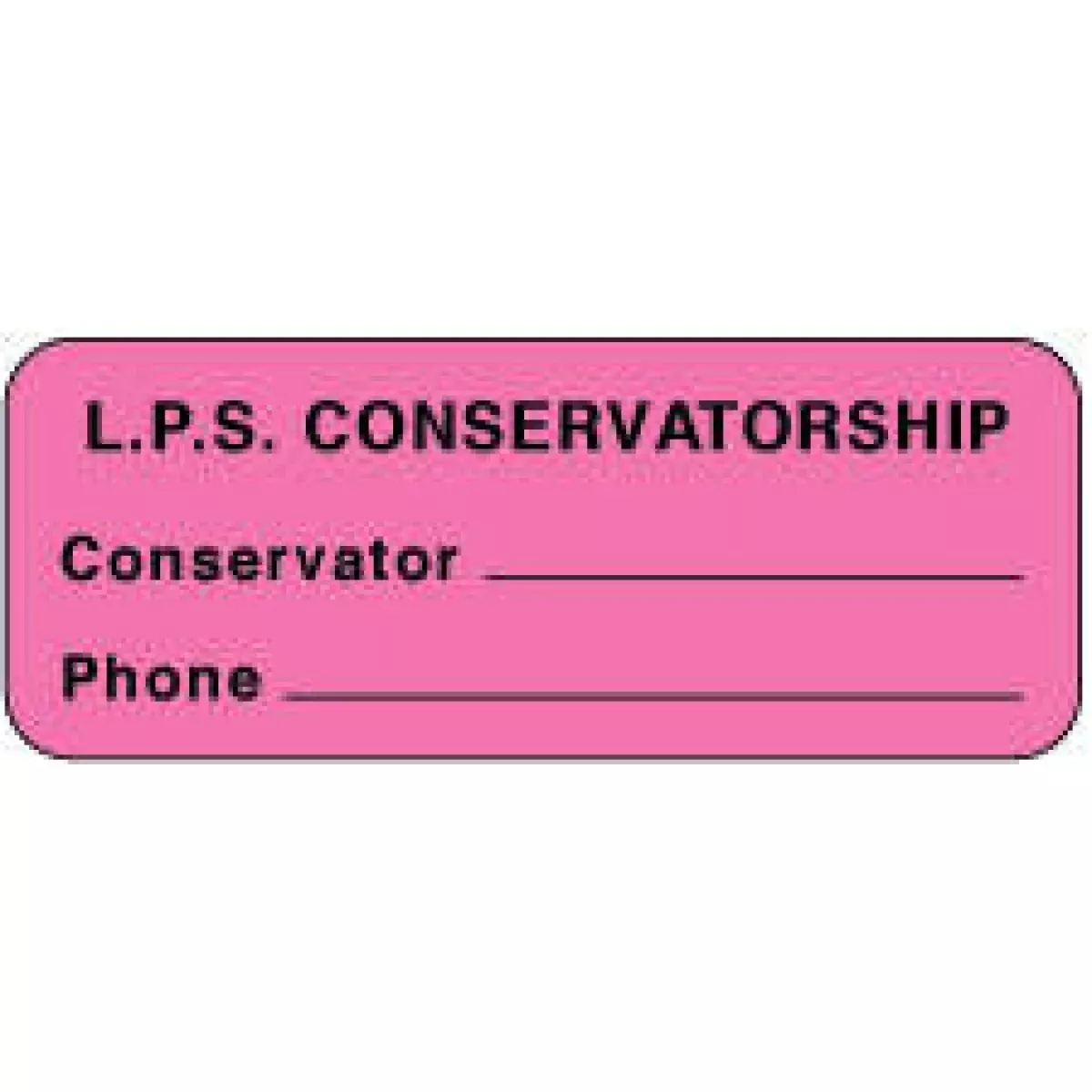 Label Paper Permanent L.P.S Conservatorship 2 1/4" X 7/8" Fl. Pink 1000 Per Roll