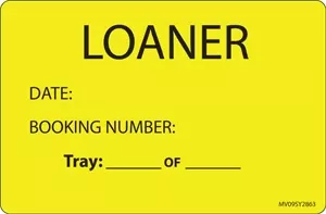 Label Paper Permanent Loaner Date: 1" Core 4" X 2 5/8" Yellow 375 Per Roll