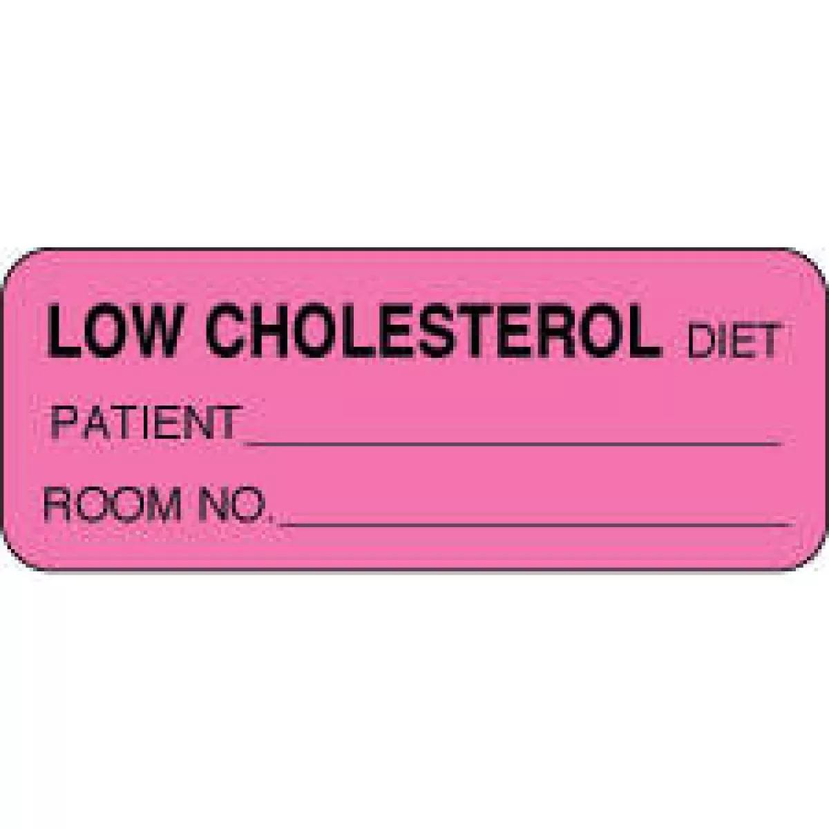 Label Paper Permanent Low Cholesterol 2 1/4" X 7/8" Fl. Pink 1000 Per Roll