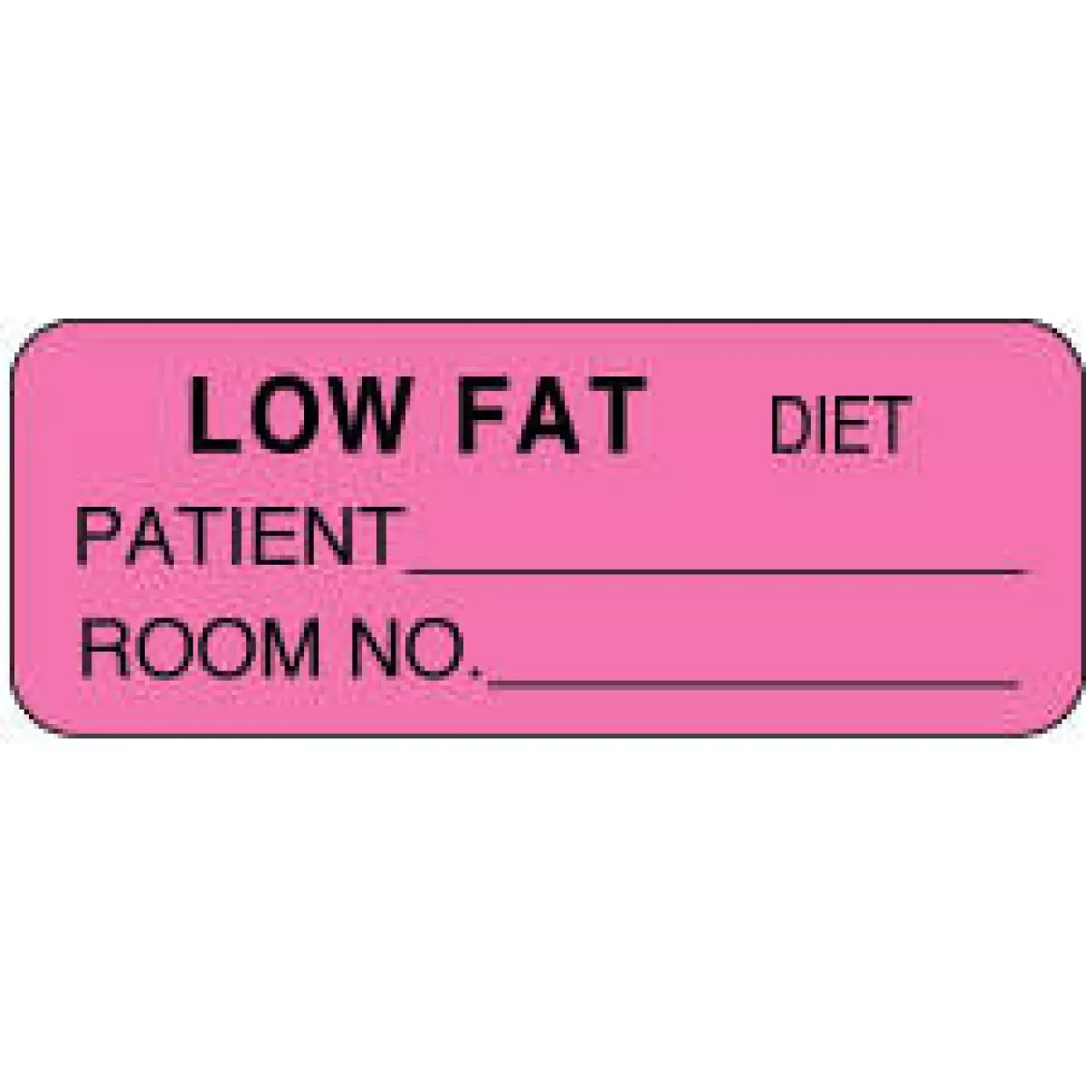 Label Paper Permanent Low Fat Diet 2 1/4" X 7/8" Fl. Pink 1000 Per Roll