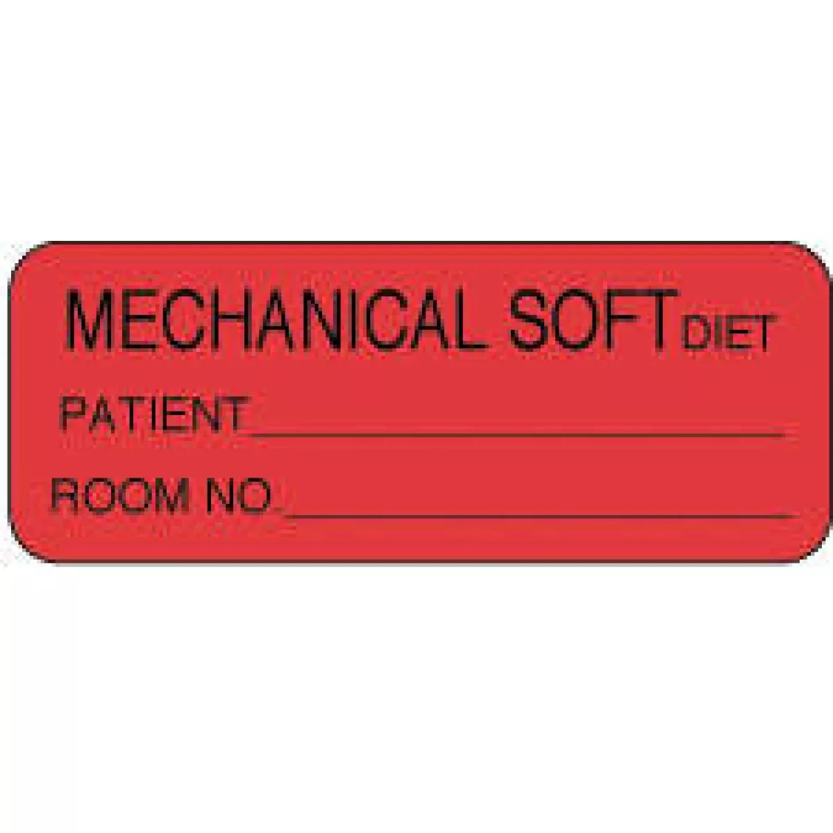 Label Paper Permanent Mechanical Soft Diet 2 1/4" X 7/8" Fl. Red 1000 Per Roll
