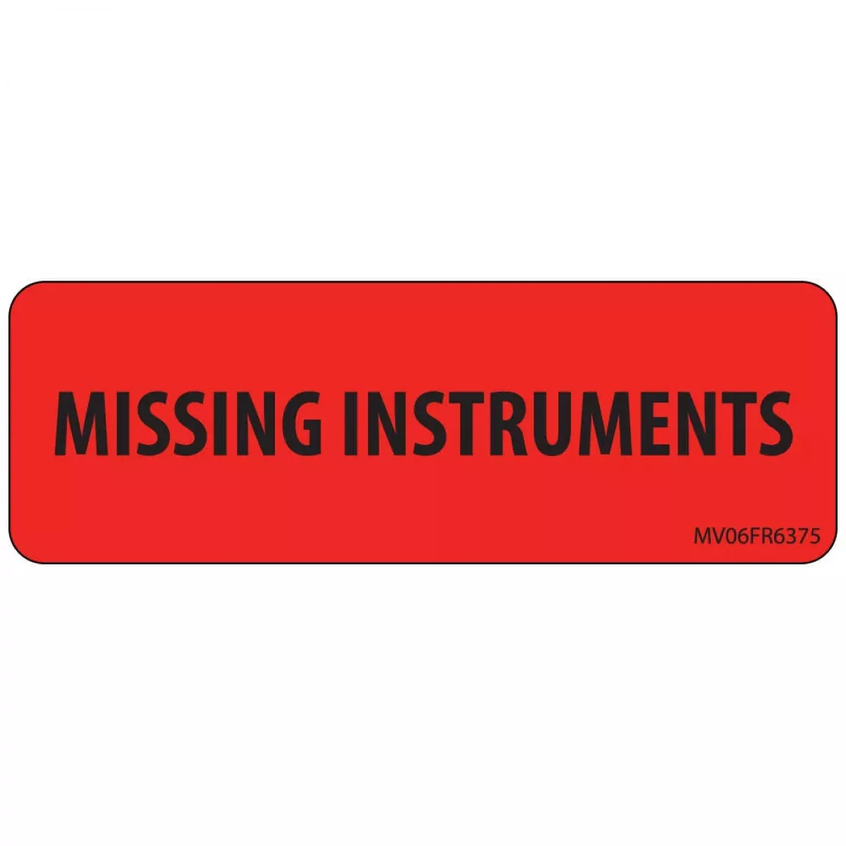 Label Paper Permanent Missing Instruments 1" Core 2 15/16" X 1 Fl. Red 333 Per Roll
