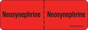 Label Paper Permanent Neosynephrine : 1" Core 2 15/16" X 1 Fl. Red 333 Per Roll