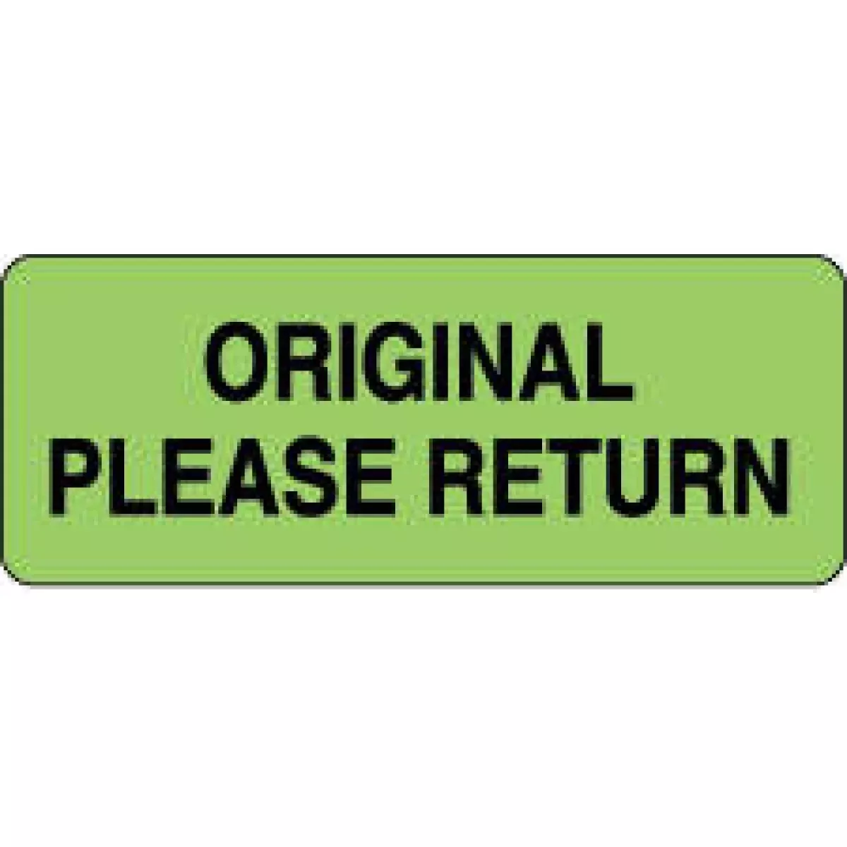 Label Paper Permanent Original Please 2 1/4" X 7/8" Fl. Green 1000 Per Roll