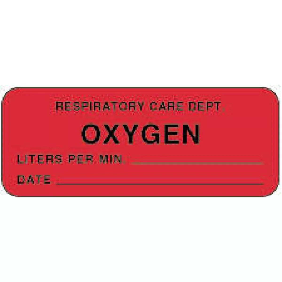 Label Paper Permanent Respiratory Care 2 1/4" X 7/8" Fl. Red 1000 Per Roll