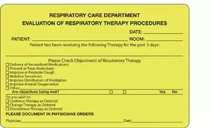 Label Paper Permanent Respiratory Care 4" X 2 5/8" Fl. Yellow 500 Per Roll