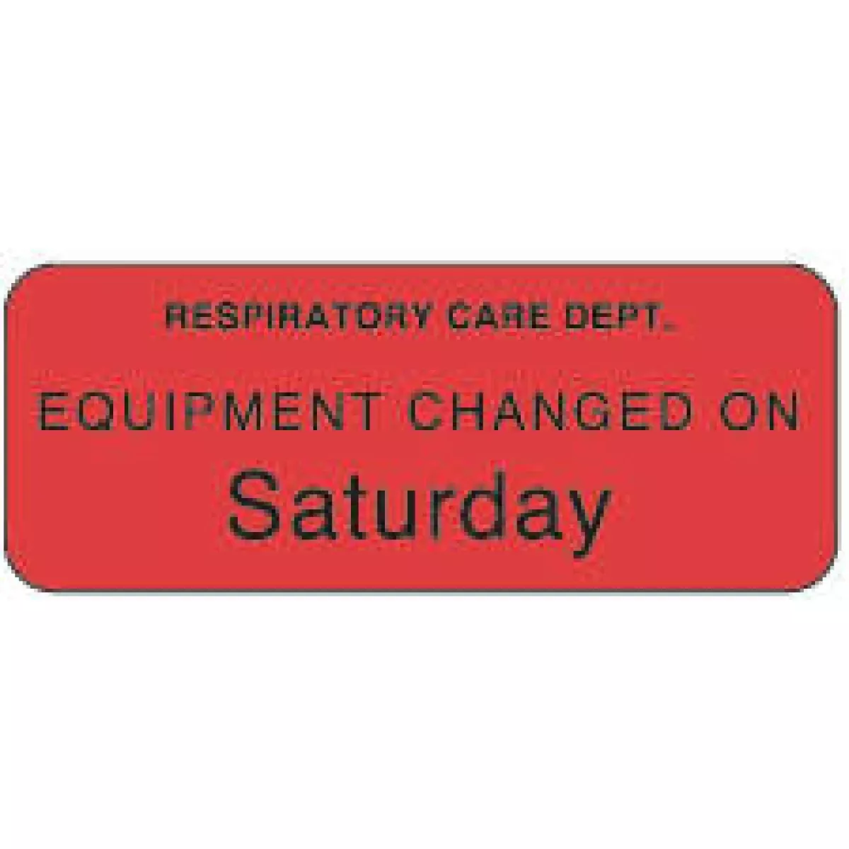 Label Paper Permanent Respiratory Care Dept 2 1/4" X 7/8" Fl. Red 1000 Per Roll