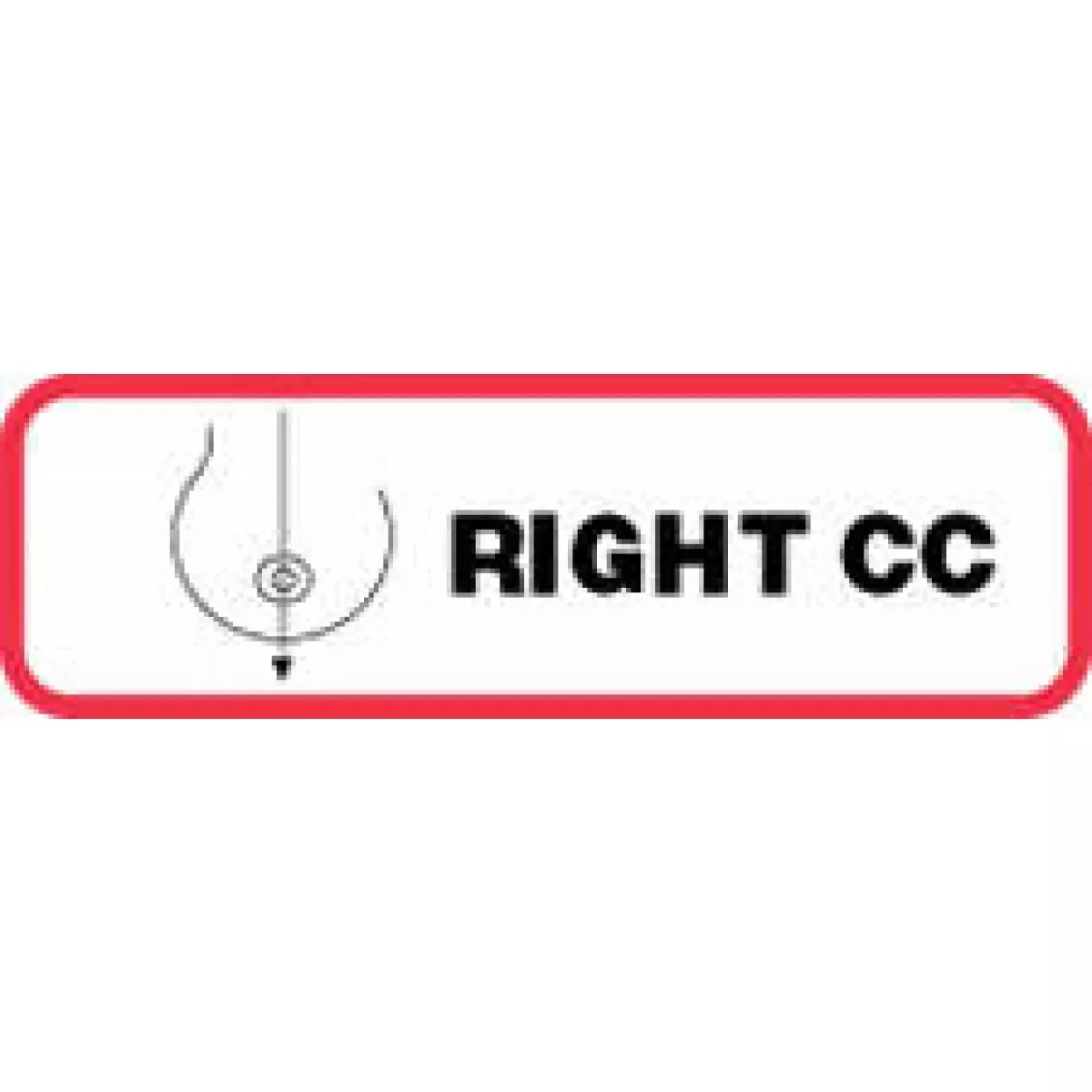 Label Paper Permanent Right Cc 1 1/4" X 3/8" White With Red 1000 Per Roll