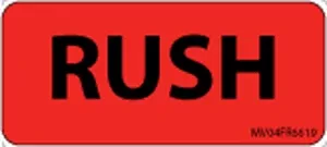 Label Paper Permanent Rush 1" Core 2 1/4" X 1 Fl. Red 420 Per Roll
