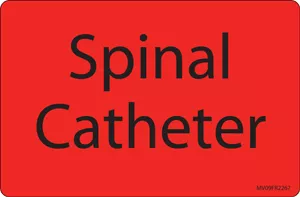 Label Paper Permanent Spinal Catheter 1" Core 4" X 2 5/8" Fl. Red 375 Per Roll