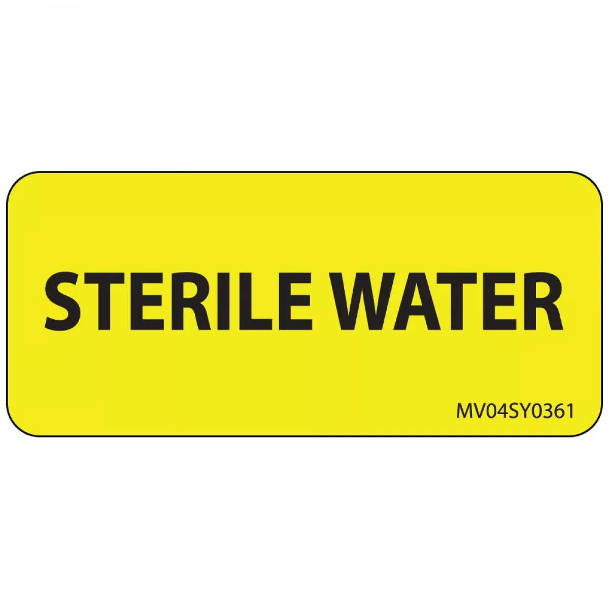 Label Paper Permanent Sterile Water 1" Core 2 1/4" X 1 Yellow 420 Per Roll