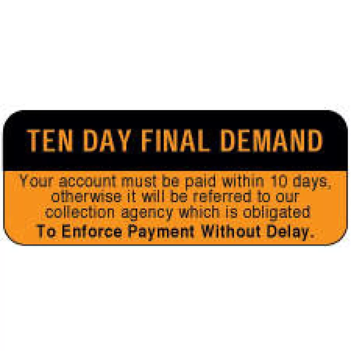 Label Paper Permanent Ten Day Final 2 1/4" X 7/8" Fl. Orange 1000 Per Roll