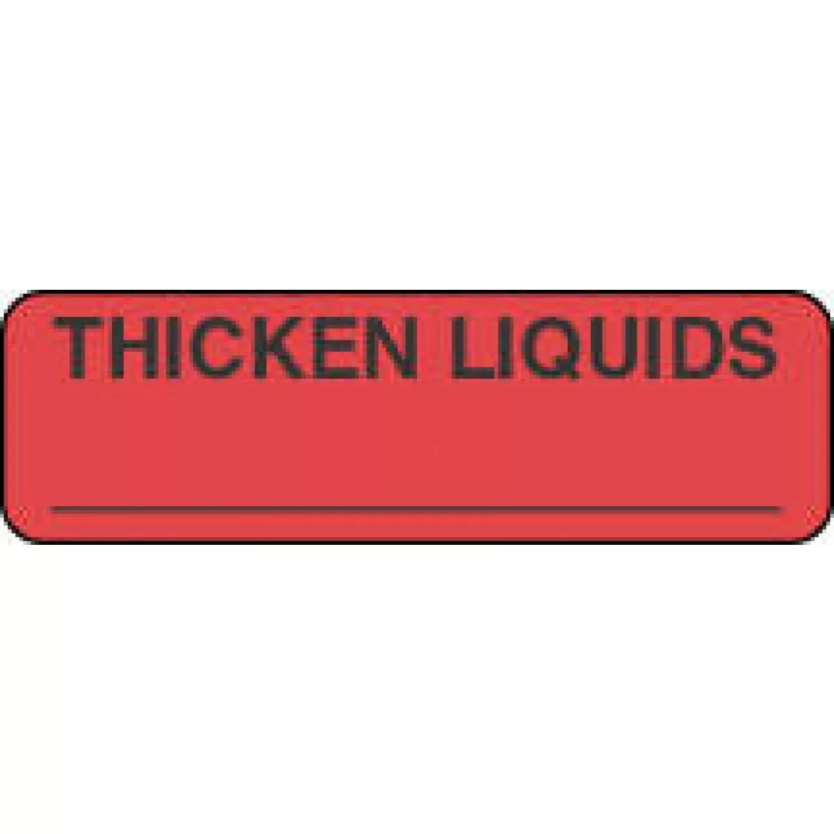 Label Paper Permanent Thicken Liquids 1 1/4" X 3/8" Fl. Red 1000 Per Roll