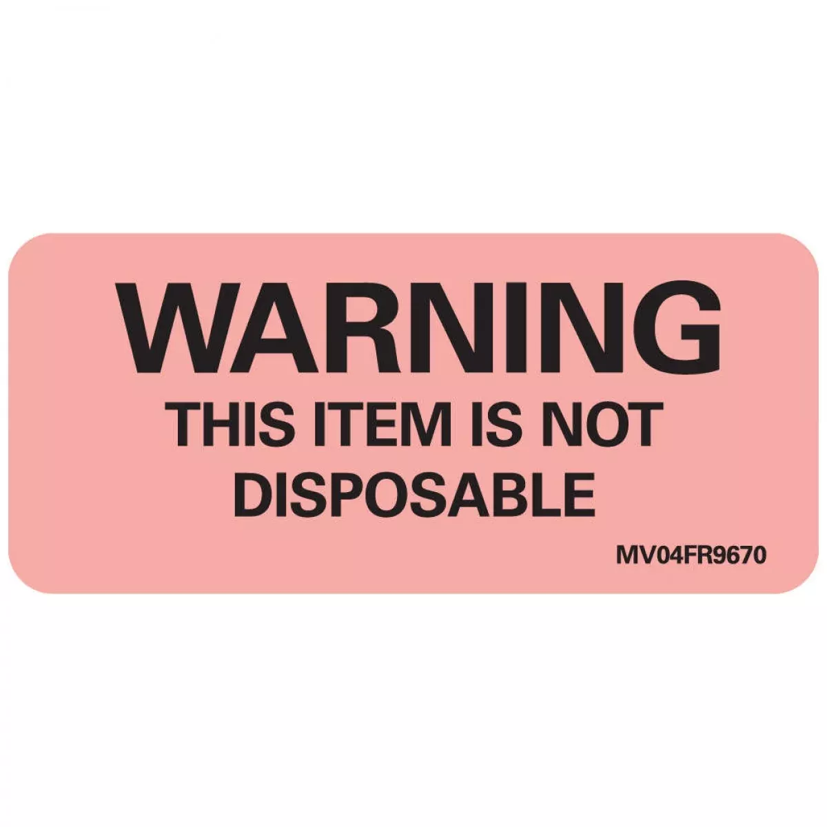 Label Paper Permanent Warning This Item 1" Core 2 1/4" X 1 Fl. Red 420 Per Roll