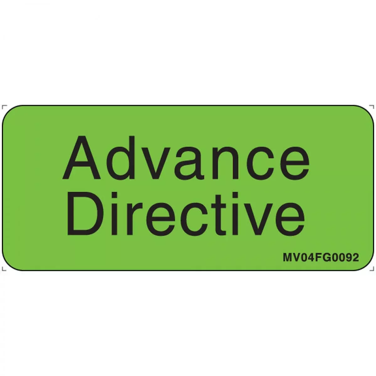 Label Paper Removable Advance Directive 1" Core 2 1/4" X 1 Fl. Green 420 Per Roll