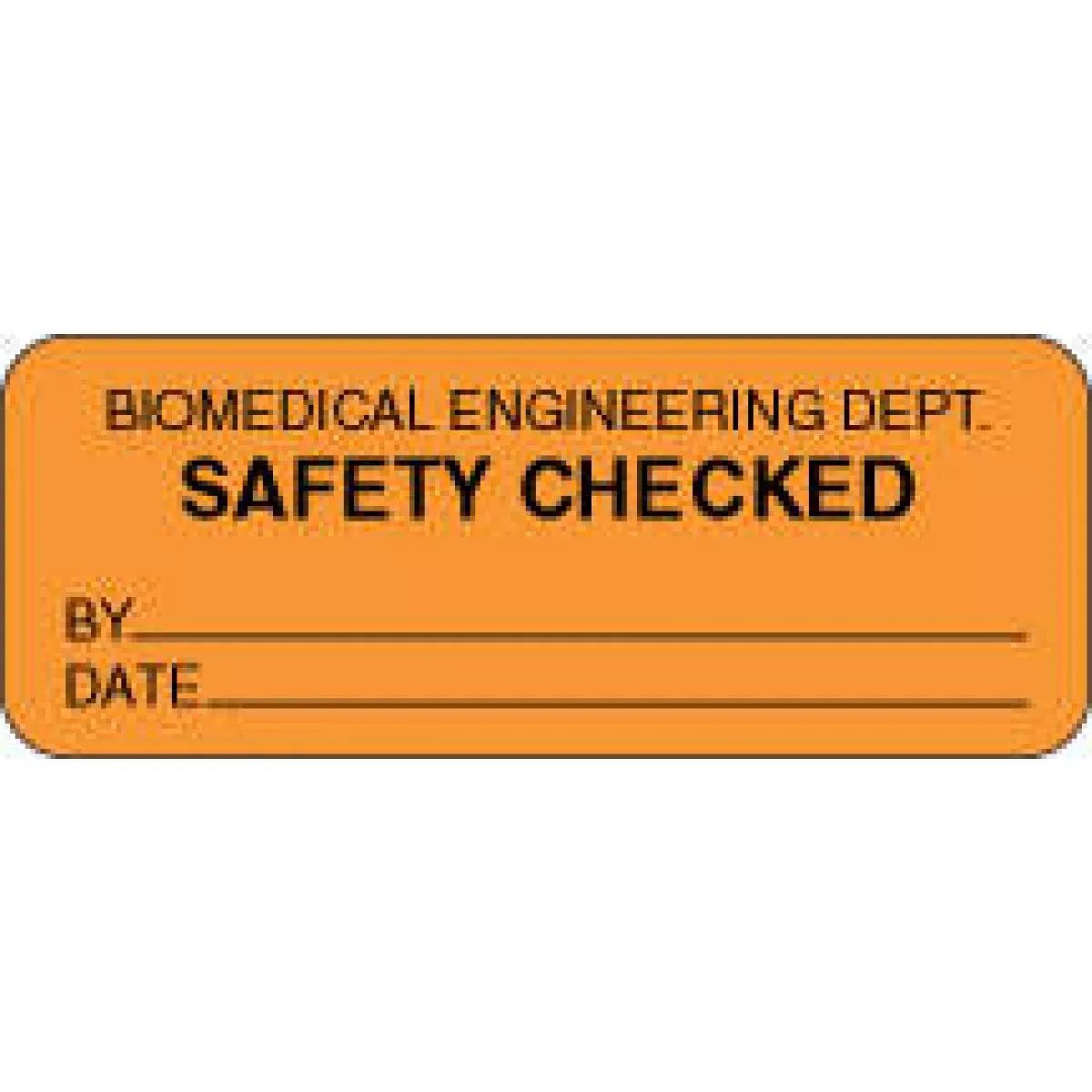 Label Paper Removable Biomedical Engineering 2 1/4" X 7/8" Fl. Orange 1000 Per Roll