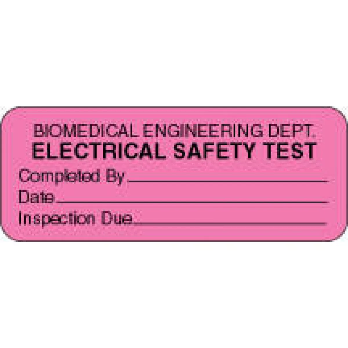 Label Paper Removable Biomedical Engineering 2 1/4" X 7/8" Fl. Pink 1000 Per Roll