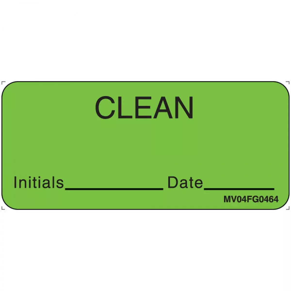 Label Paper Removable Clean Initials Date 1" Core 2 1/4" X 1 Fl. Green 420 Per Roll X 5 Roll = 2100 Label