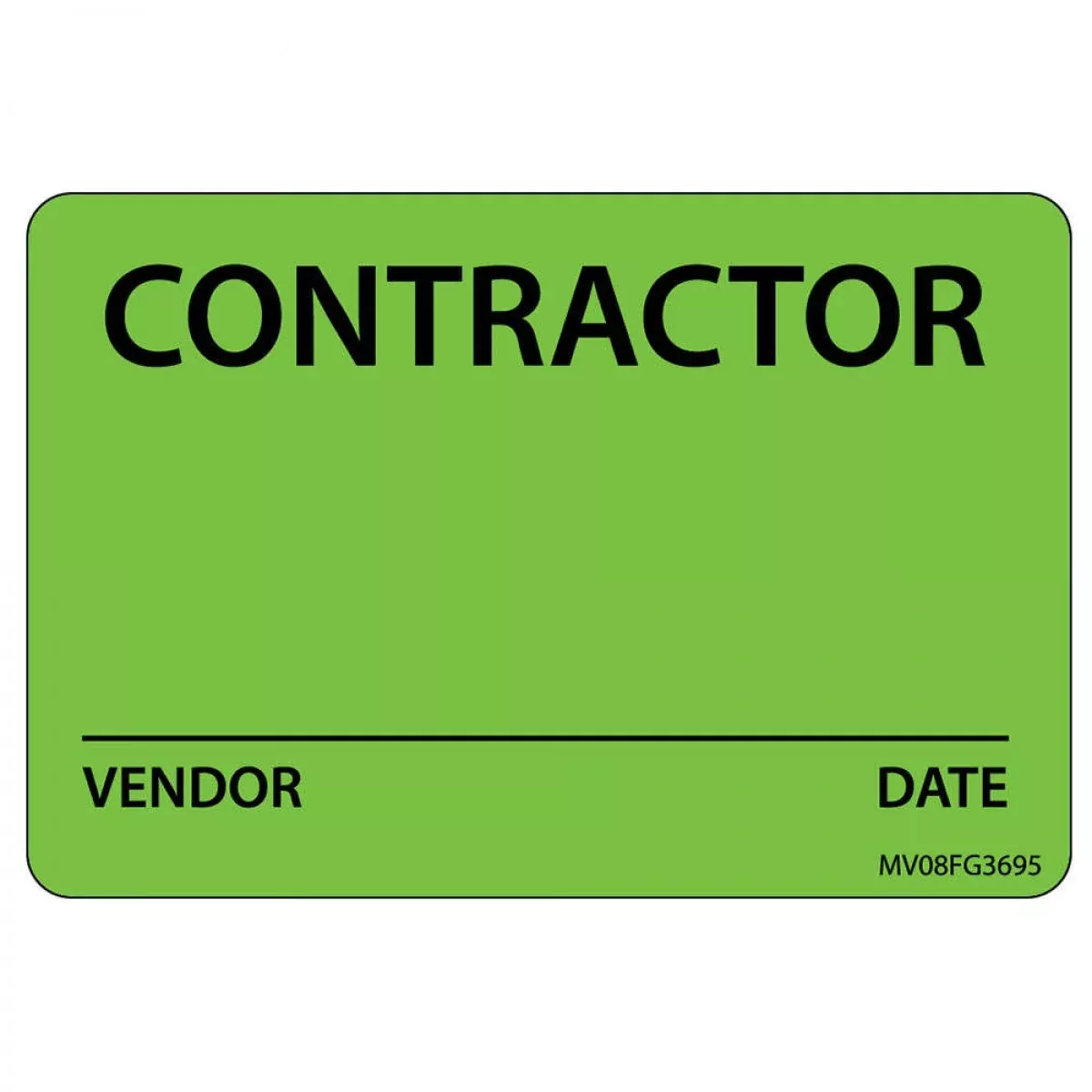 Label Paper Removable Contractor Vendor 1" Core 2" 15/16" X 2 Fl. Green 333 Per Roll