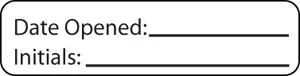 Label Paper Removable Date Opened: 1" Core 1 1/4" X 5/16" White 760 Per Roll
