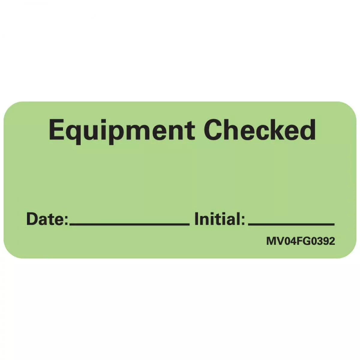 Label Paper Removable Equipment Checked 1" Core 2 1/4" X 1 Fl. Green 420 Per Roll