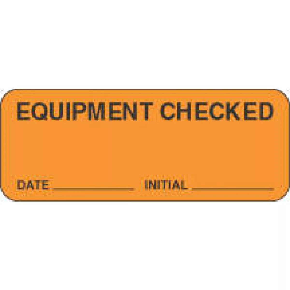 Label Paper Removable Equipment Checked 2 1/4" X 7/8" Fl. Orange 1000 Per Roll