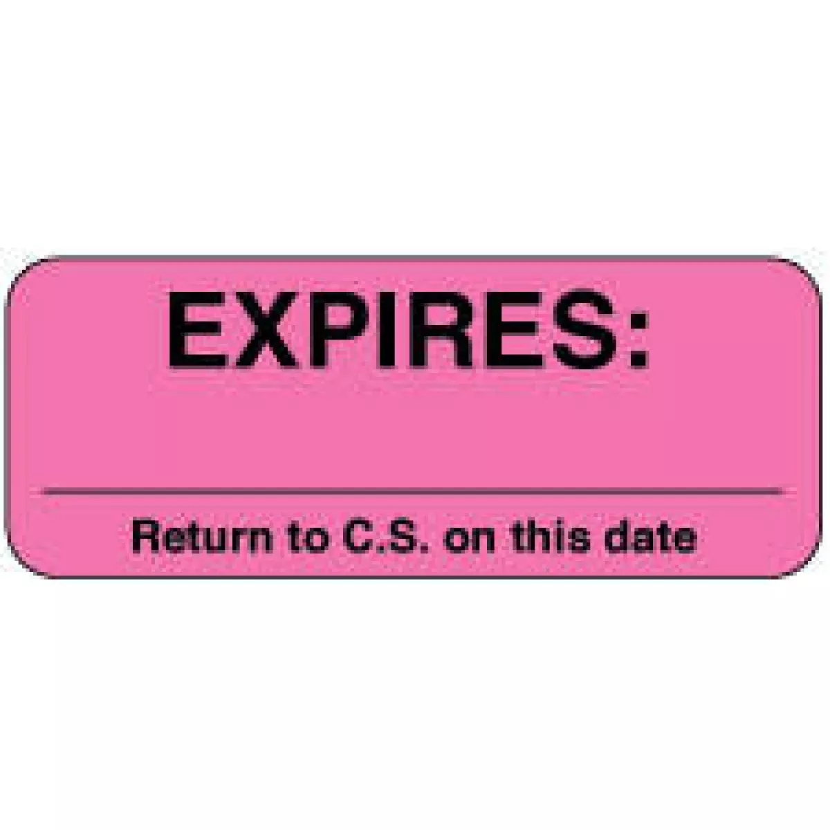 Label Paper Removable Expires: ___ 2 1/4" X 7/8" Fl. Pink 1000 Per Roll