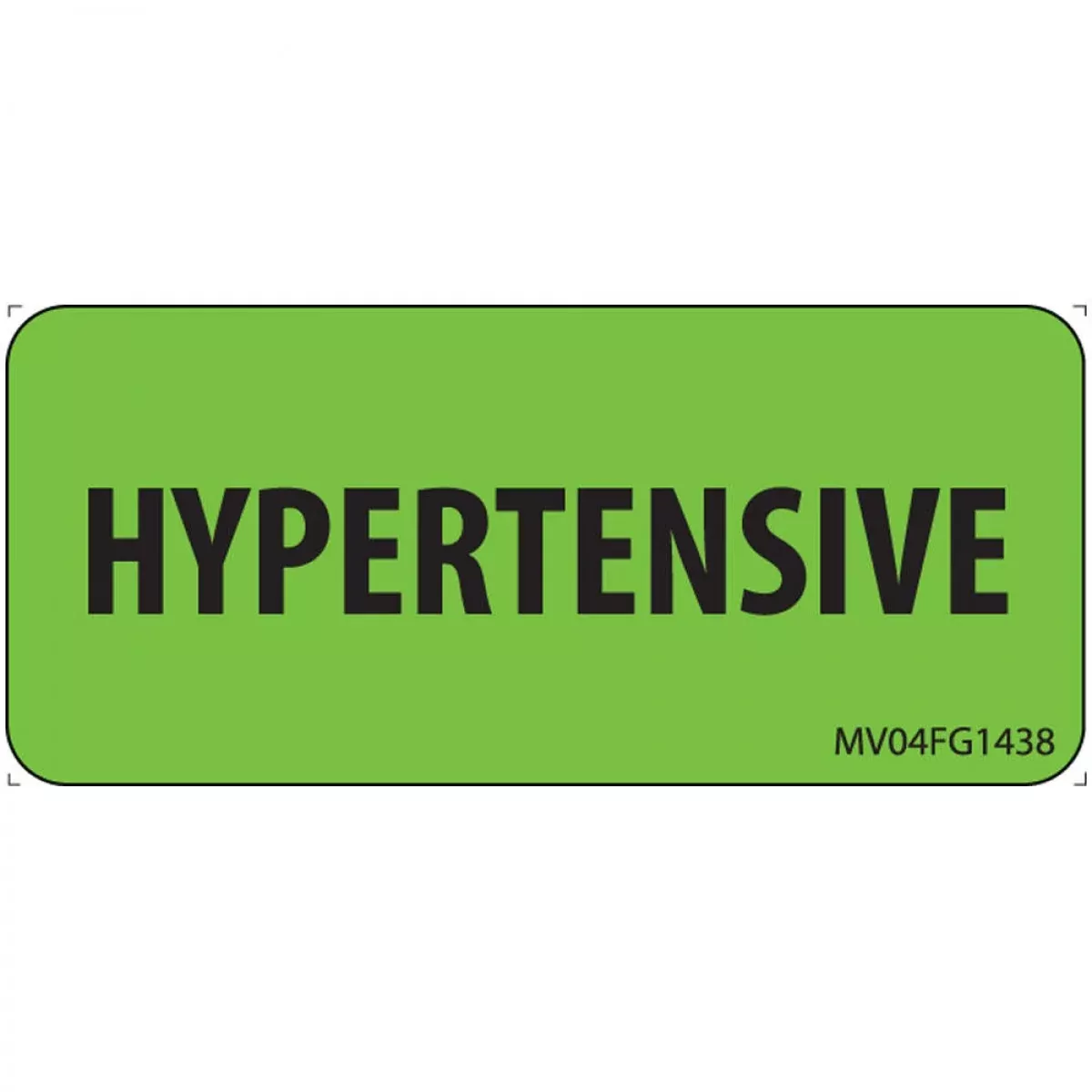 Label Paper Removable Hypertensive 1" Core 2 1/4" X 1 Fl. Green 420 Per Roll