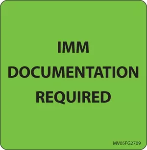 Label Paper Removable Imm Documentation 1" Core 2 7/16" X 2 1/2" Fl. Green 400 Per Roll