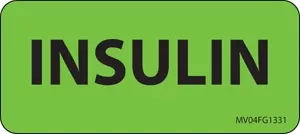 Label Paper Removable Insulin 1" Core 2 1/4" X 1 Fl. Green 420 Per Roll