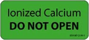 Label Paper Removable Ionized Calcium Do 1" Core 2 1/4" X 1 Fl. Green 420 Per Roll