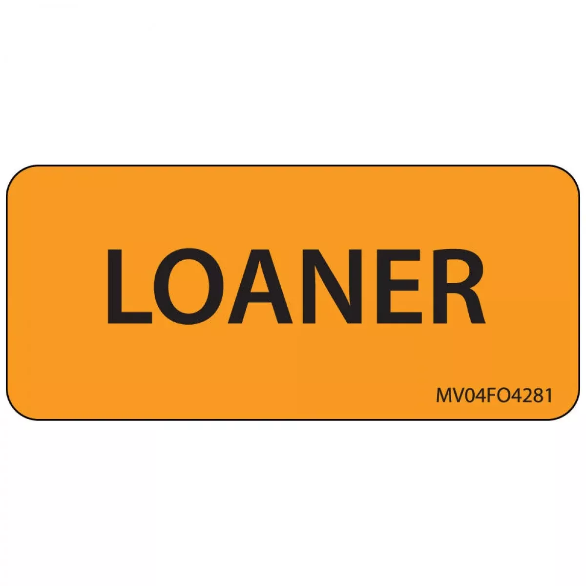 Label Paper Removable Loaner 1" Core 2 1/4" X 1 Fl. Orange 420 Per Roll